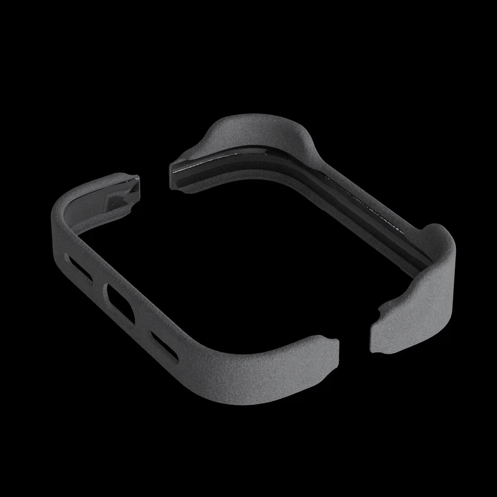 The two Phone Shell pieces on a black background